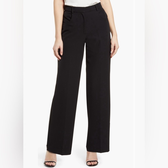 Vince Camuto, Stretch Crepe Wide Leg Pants, Black, Size 10 - Picture 2 of 6